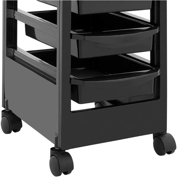 Frisørassistentvogn med hårtørrerholder, 5 skuffer, hylde, 495 x 284 mm
