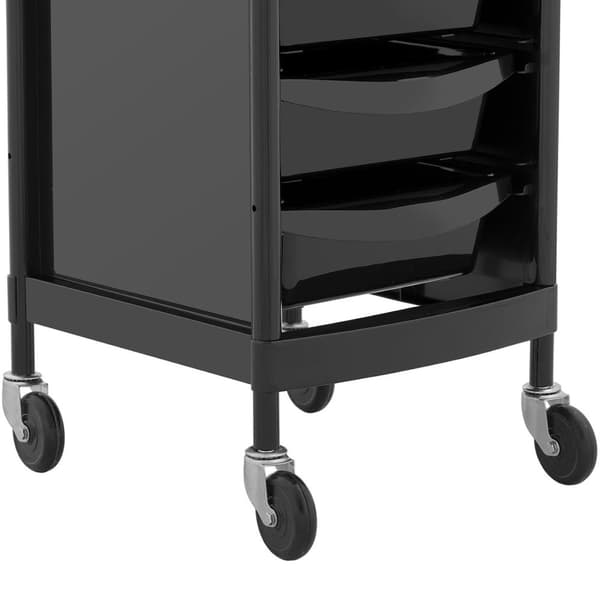 Frisörassistentvagn med hårtorkhållare, 6 lådor, hylla 420 x 390 mm