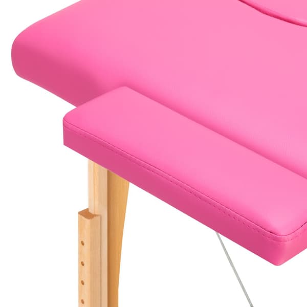 Komfort Activ Fizjo hopfällbart massagebord i trä, 2 segment, rosa