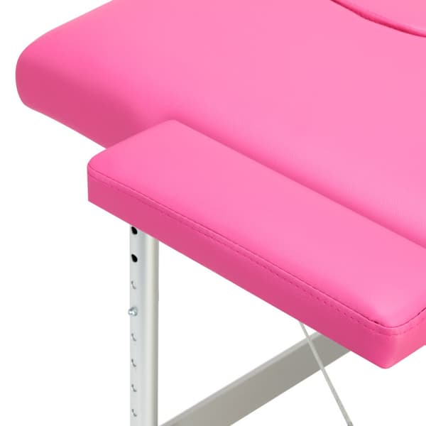 Activ Fizjo komfort foldemassagebord i aluminium, 2 segmenter, pink