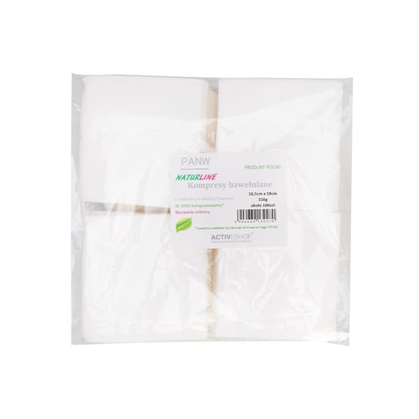 Naturline bomuldskompresser 150 g 16,5 cm x 18 cm