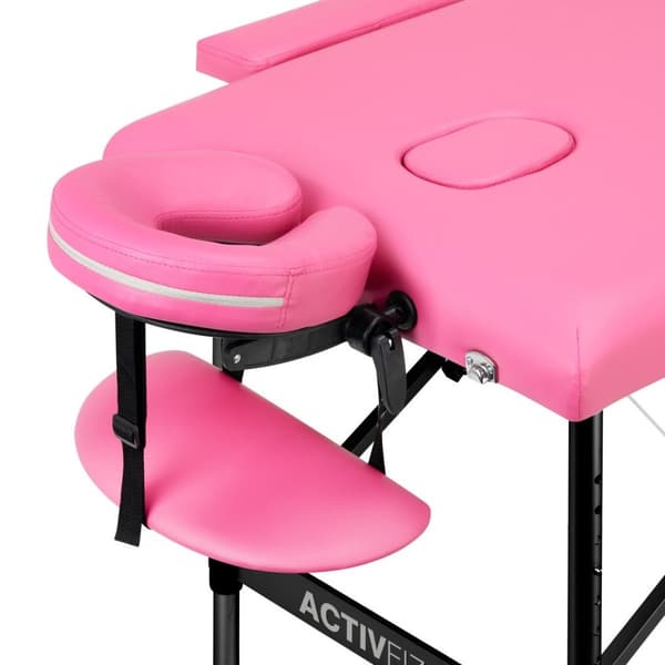 Sammenklappelig massagebriks aluminium komfort Activ Fizjo 2 segment pink sort aluminium