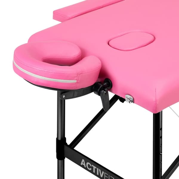 Sammenklappelig massagebriks aluminium komfort Activ Fizjo 2 segment pink sort aluminium