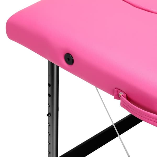 Sammenklappelig massagebriks aluminium komfort Activ Fizjo 2 segment pink sort aluminium