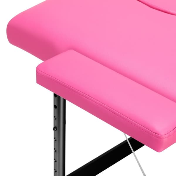 Sammenklappelig massagebriks aluminium komfort Activ Fizjo 2 segment pink sort aluminium