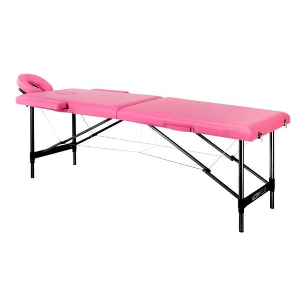 Fällbart massagebänk aluminium komfort Activ Fizjo 2 segment rosa svart aluminium
