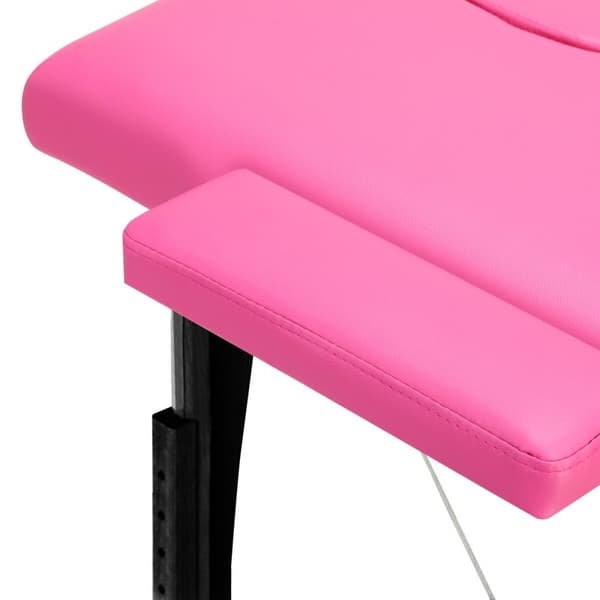 Foldemassagebord, træ, Komfort Activ, Fizjo, 2 segmenter, pink, sort træ