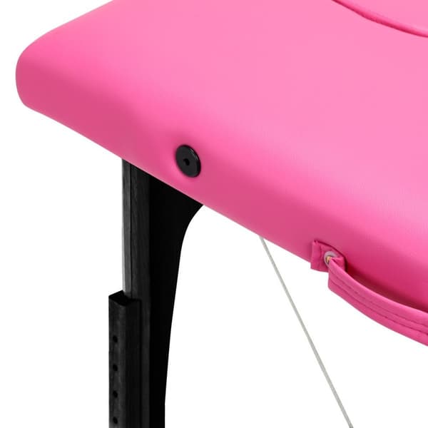 Foldemassagebord, træ, Komfort Activ, Fizjo, 2 segmenter, pink, sort træ