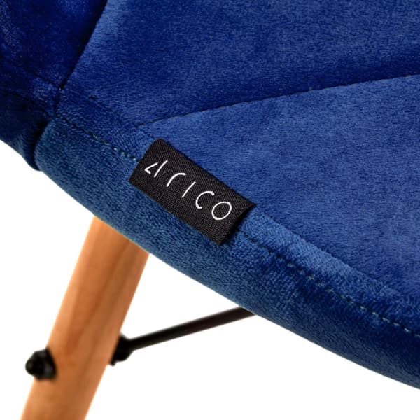 4Rico Scandinavian stol QS-186 sammet marinblå