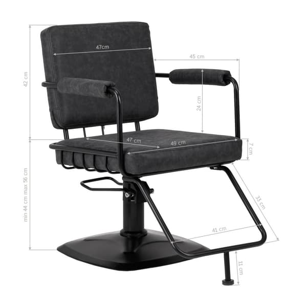 Gabbiano frisørstol Katania Loft Old Leather sort