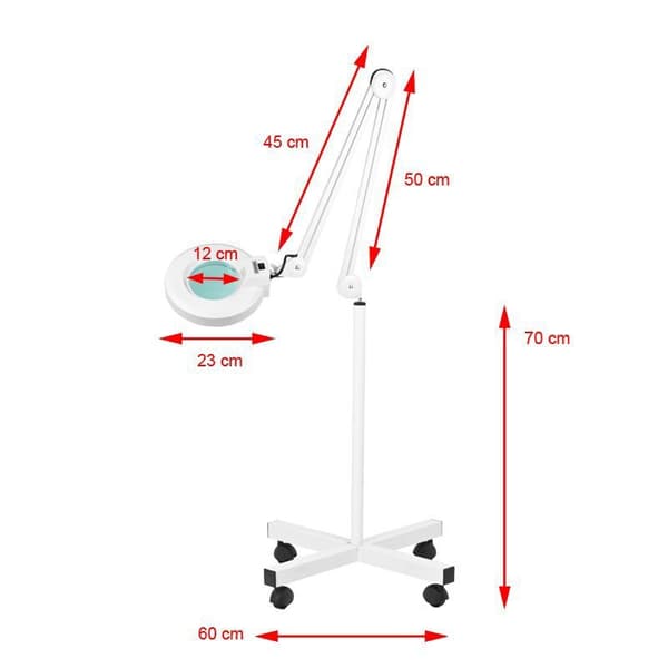 S4 förstoringsglas lampa + stativ vit