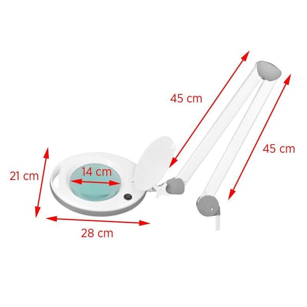 Elegante 6014 60 LED 5D förstoringsglas lampa för bordsskiva