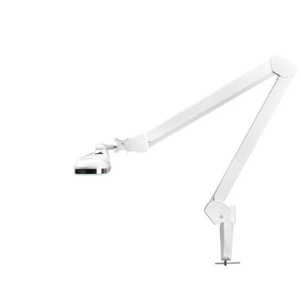 Elegante 801 LED verkstadslampa med standardskruvstycke, vit