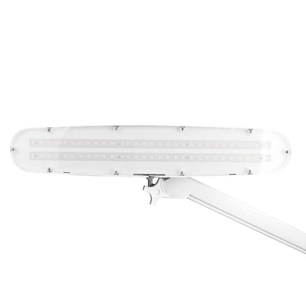 Elegante 801 LED verkstadslampa med standardskruvstycke, vit