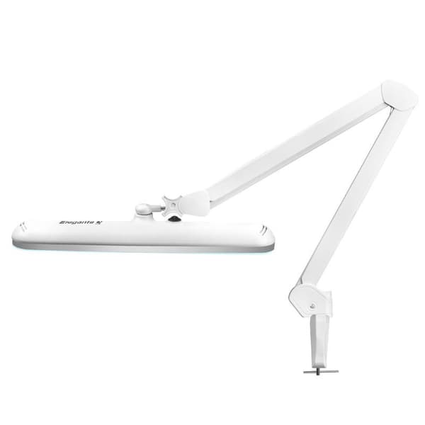 Elegante 801 LED verkstadslampa med standardskruvstycke, vit