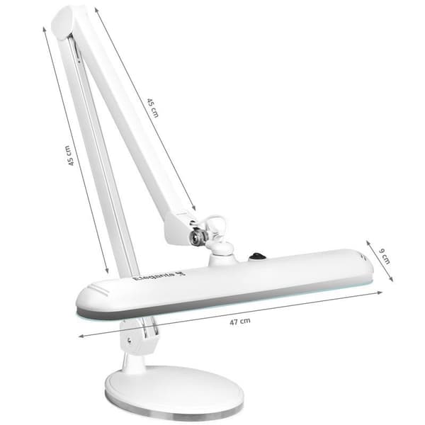 Elegante 801-s LED-verkstadslampa med vit standardfot