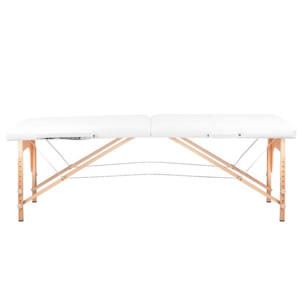 Sammenklappelig massagebriks, træ, Komfort Activ, Fizjo, 2 segmenter, hvid