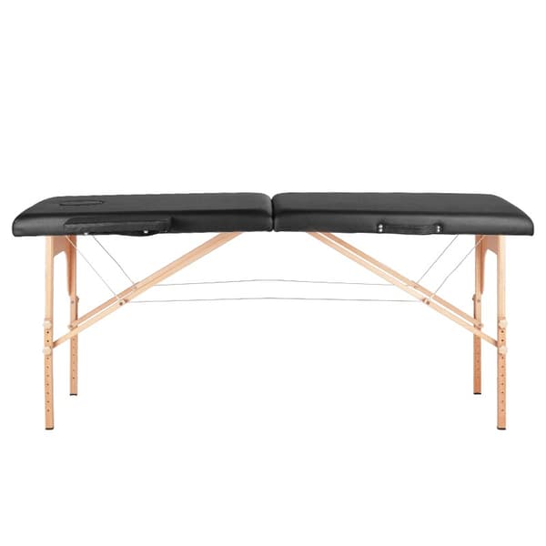 Sammenklappelig massagebriks, træ, Komfort Activ, Fizjo, 2-segment, sort