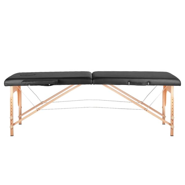Sammenklappelig massagebriks, træ, Komfort Activ, Fizjo, 2-segment, sort
