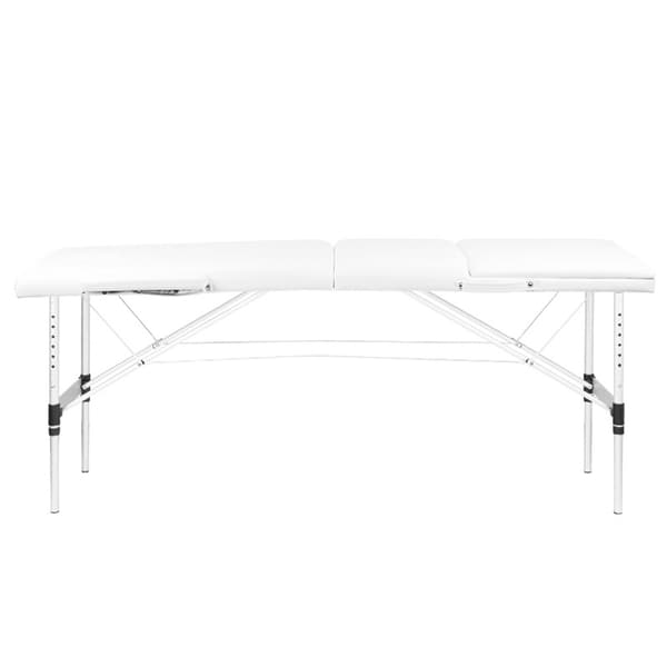Sammenklappelig massagebriks aluminium komfort Activ Fizjo 3 segment hvid