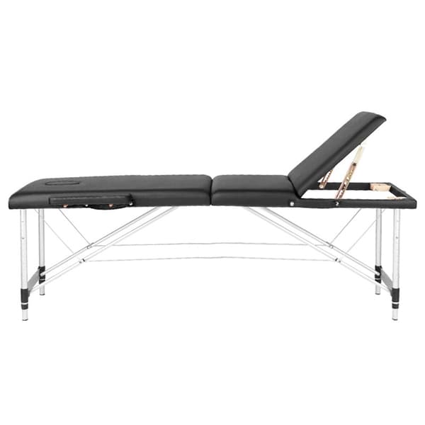 Sammenklappelig massagebriks aluminium komfort Activ Fizjo 3 segment sort