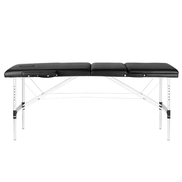 Sammenklappelig massagebriks aluminium komfort Activ Fizjo 3 segment sort