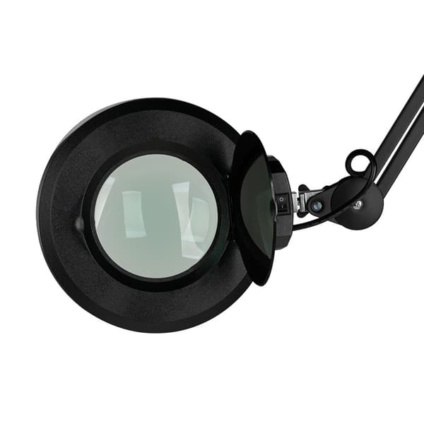 LED-forstørrelseslampe S5 + justerbar LED-stativ lysintensitet sort