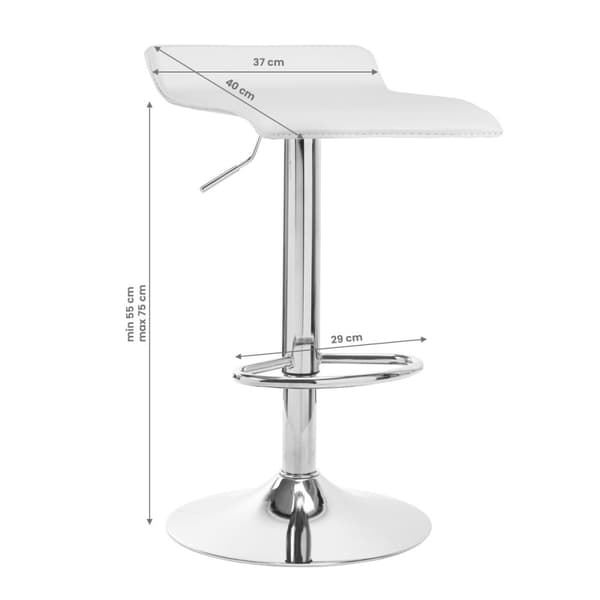 4Rico Barpall QS-B08 eko läder vit