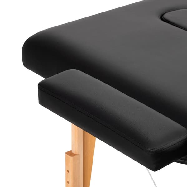 Foldeligt massagebord, træ, Komfort Activ, Fizjo Lux, 3 segmenter, 190x70 sort