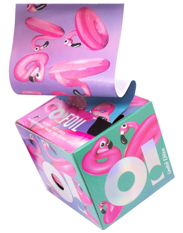 OM! VÆRKTØJ Aluminiumsfolie bølgepaprulle PINK FLAMINGO 100m