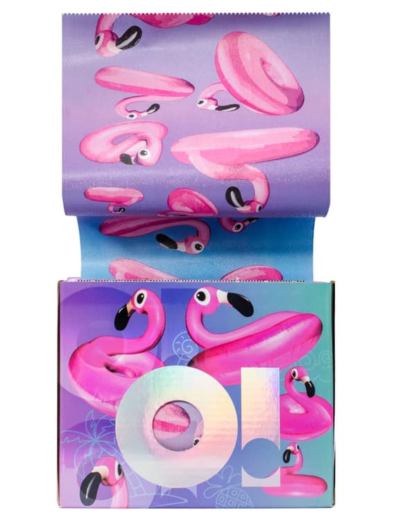 OM! VÆRKTØJ Aluminiumsfolie bølgepaprulle PINK FLAMINGO 100m