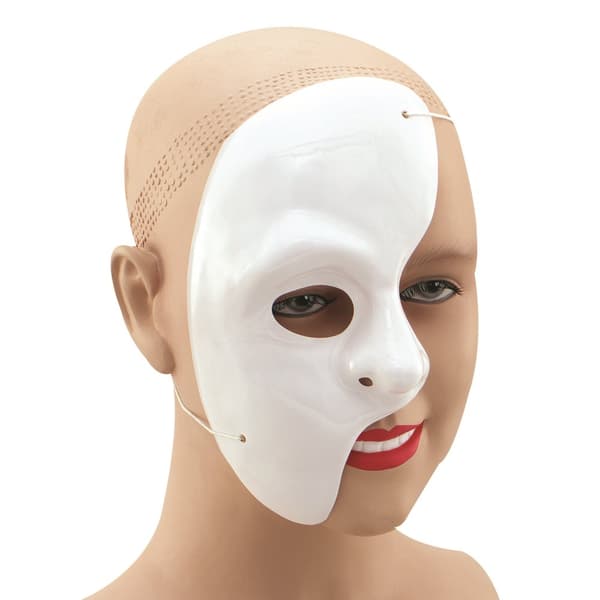 Phantom of the Opera Unisex voksen halvansigtsmaske til voksne White One Size