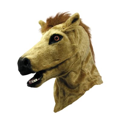Bristol Novelty Unisex Adults Faux Fur Horse Head Mask With Moving Mouth