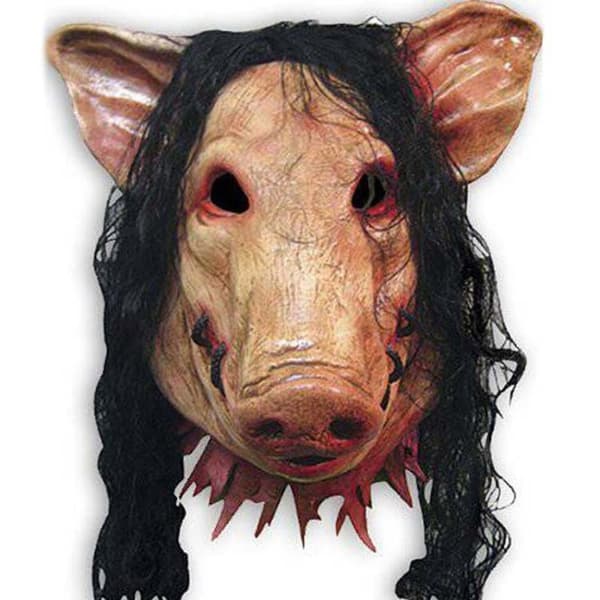 Halloweenmask Grishuvud med Hår