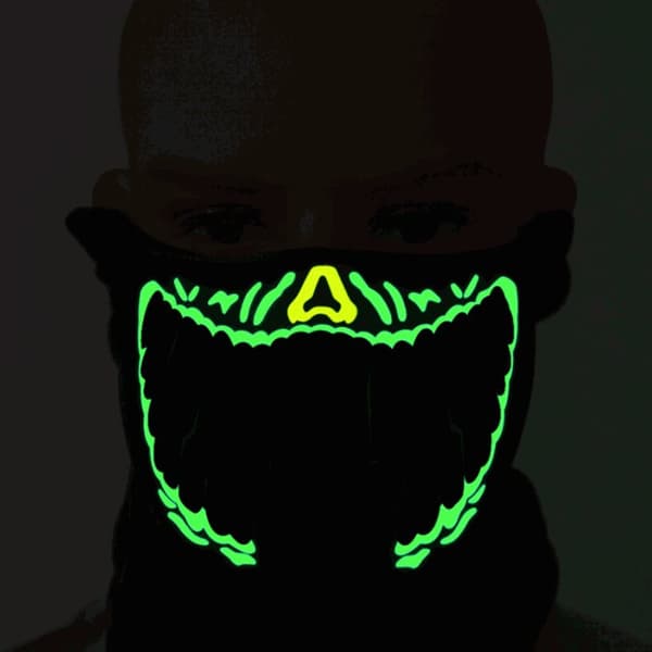 Halloweenmask LED Cold Light Terror Röststyrning