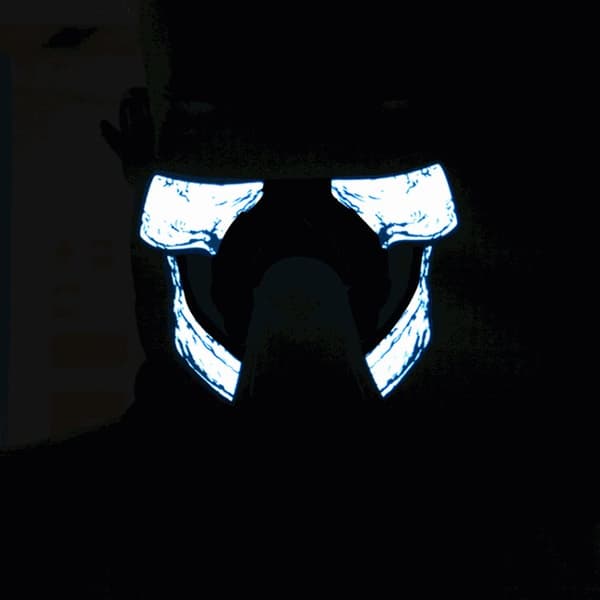 Halloweenmask LED Cold Light Terror Röststyrning