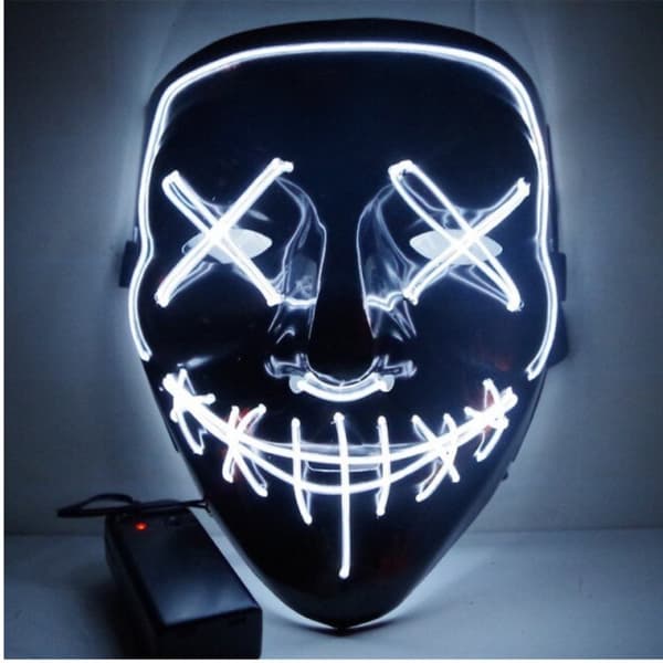 The Purge El Wire Halloween LED Mask Svart (Vit)