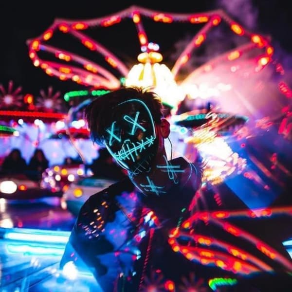The Purge El Wire Halloween LED Mask Flera Färger
