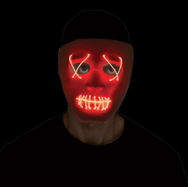 Mask med Lysande Trådar Vit/Röd