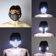 Ny LED-maske Hvid lysende maske Halloween Performance Blinkende maske Bar Natklub Stage Show Glødende rekvisitter