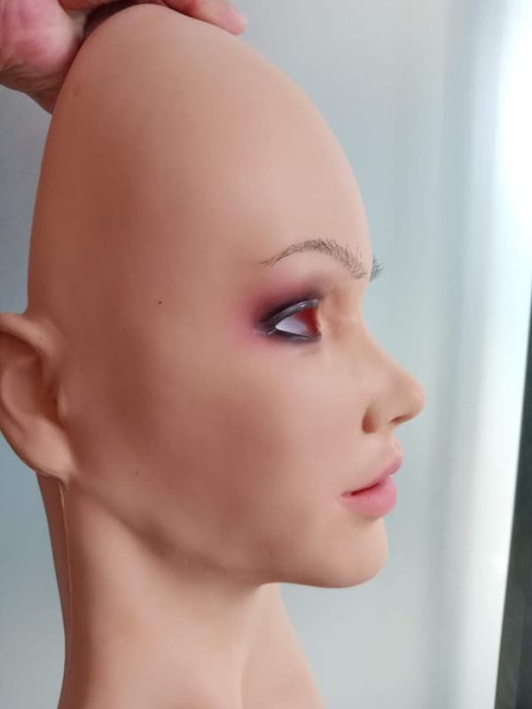 Vanessa Hovedmaske Til Crossdresser Drag Queen Transgender Realistisk Blød Silikone Kvindemaske til Masquerade Halloween Maske 6G