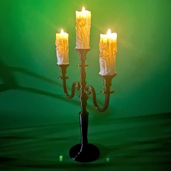 Sjelbelyst lysestake Halloween Dekor DIY med LED-lys
