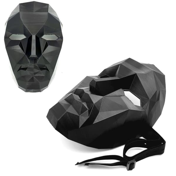 Squid Game Front Man Boss cosplay Halloween festmaske Sort S