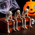 Miniatyrbild 9 av 9: Halloween skelettfigur Spooky Skull Dekoration Fest Spökhus - See No Evil