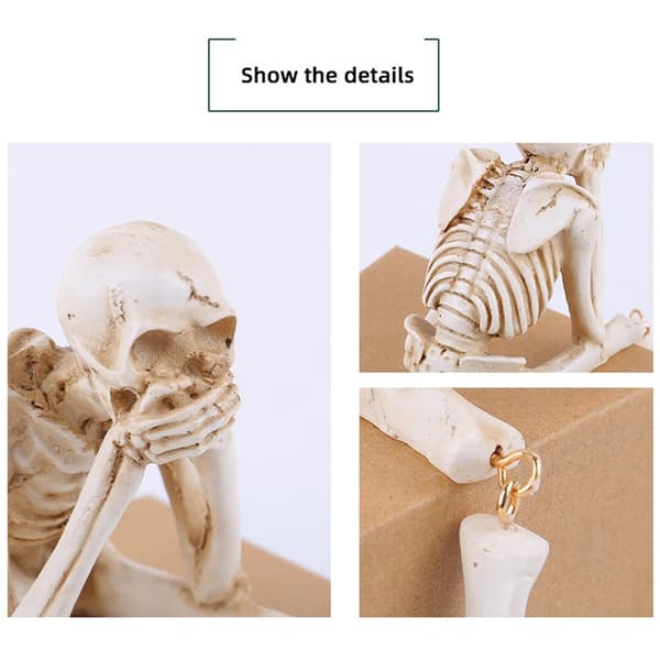 Halloween skelet figur Spooky Skull Dekoration Party Haunted - Hear No Evil