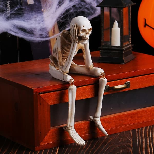 Halloween skelet figur Spooky Skull Dekoration Party Haunted - Hear No Evil