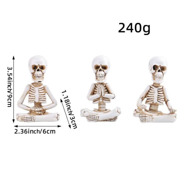 3 ST Halloween Spooky Skräckprydnad Skrämmande Dekoration Fest Skelettfigurer