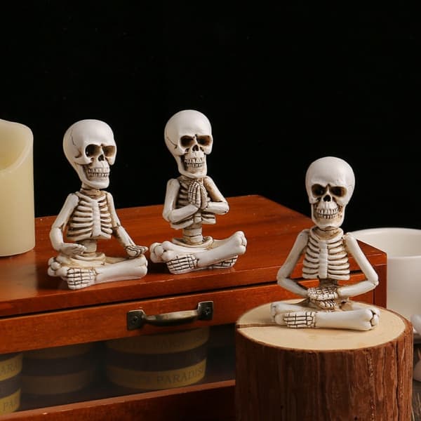 3 ST Halloween Spooky Skräckprydnad Skrämmande Dekoration Fest Skelettfigurer