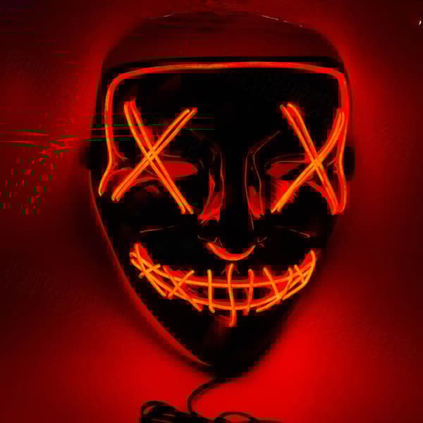 Halloweenmaske Glowing Rød