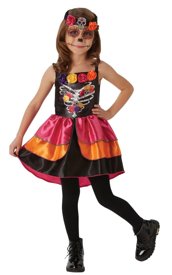 Skjelettkjole 122/128 cl (7-8 år) halloween kjole heks
